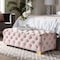 Baxton Studio Avara Pink Velvet Upholstered Gold Finished Tufted Bench Ottoman 154-9368 - alternate 8